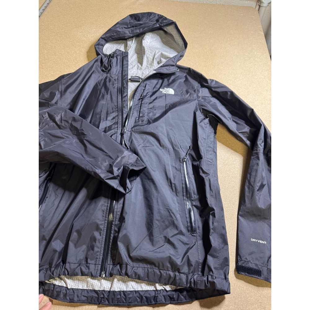 The North Face Mens DryVent Rain Jacket Black Hooded Waterproof Shell Medium - Picture 3 of 10